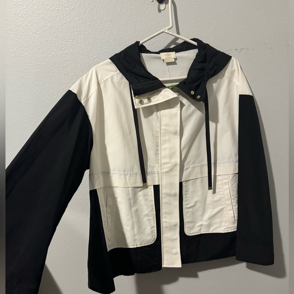 NWT!! Kate Spade Colorblock Mixed Media Black and White Anorak Jacket - Picture 5 of 9